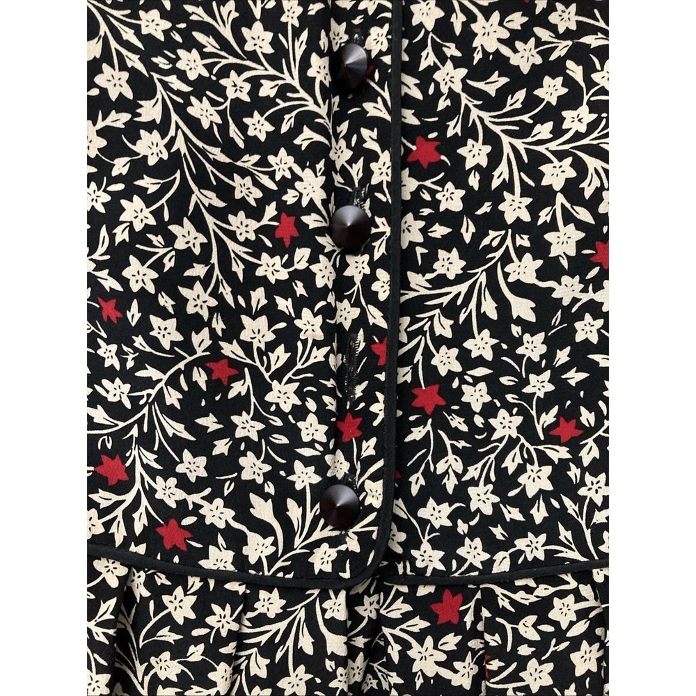 VTG Maggy London by Jeannene Booher Silk Front Button Floral Dress - Sz 10 - Picture 5 of 15